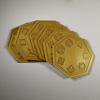 RPG Dice Drinks Coasters Set Of 6