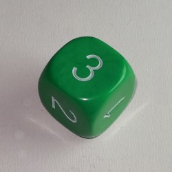16mm 6 Sided D3 Opaque Green