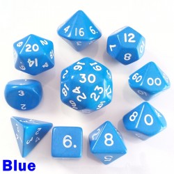 Opaque Blue 10 Dice Set