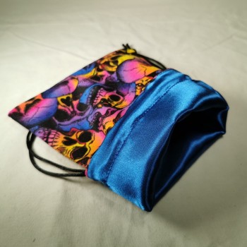 Large Patterned Skull Dice Bag Blue