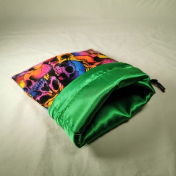 Large Patterned Skull Dice Bag Green