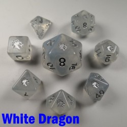 Spirit Of Arctic White Dragon 8 Dice Set