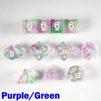 Storm Purple/Green 11 Dice Set