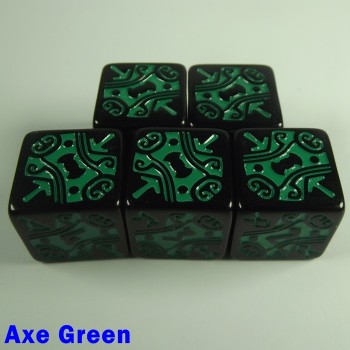 Viking Axe Green 16mm D6 - Set of 5