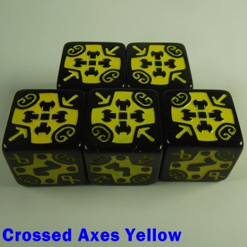 Viking Crossed Axes Yellow 16mm D6 - Set of 5