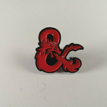 D&D Ampersand Red Dragon Metal Enamel Pin Badge